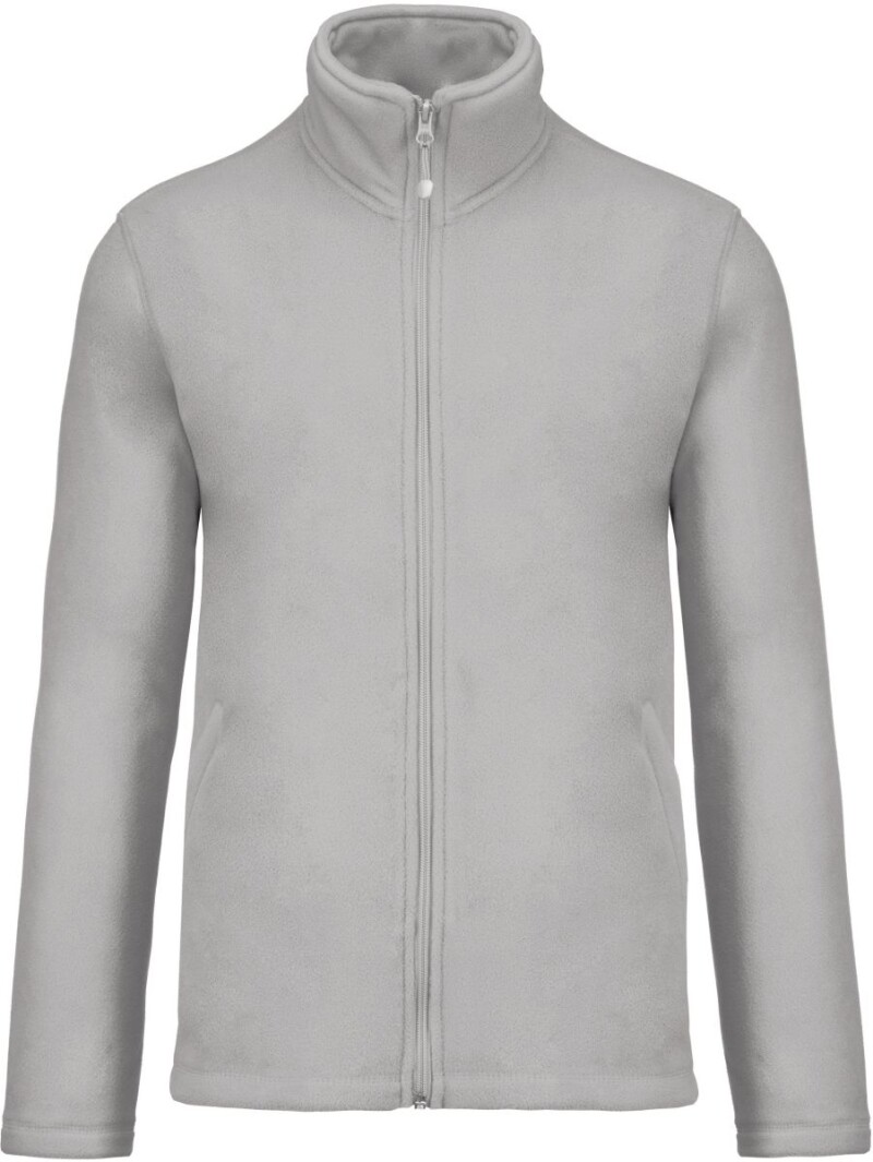 Pánská mikrofleecová mikina Kariban fleece jacket men, sv. šedá, vel. XL