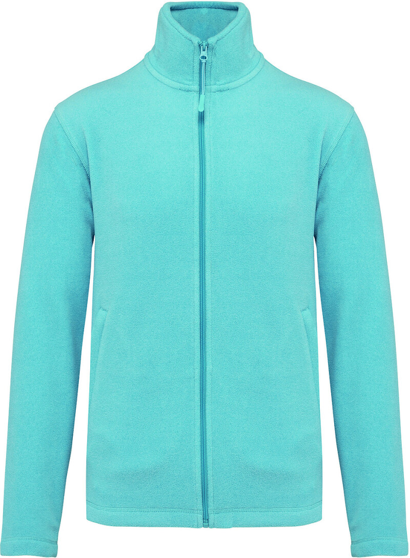Pánská mikrofleecová mikina Kariban fleece jacket men, modrý melír, vel. M