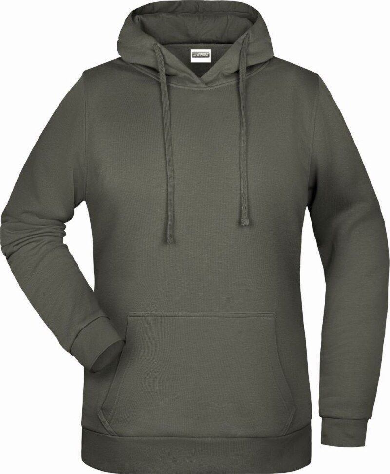 Dámská mikina s kapucí James Nicholson sweat hoodie women, šedá, vel. XS