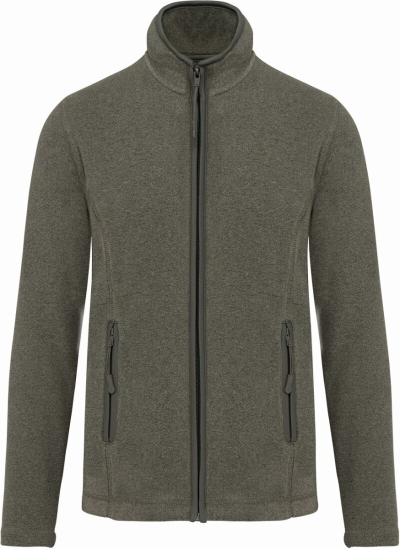 Dámská mikrofleecová mikina Kariban fleece jacket women, tmavě zelený melír, vel. S