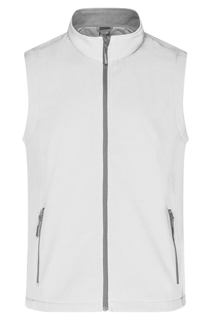 Pánská vesta James & Nicholson Promo softshell, bílá XXL