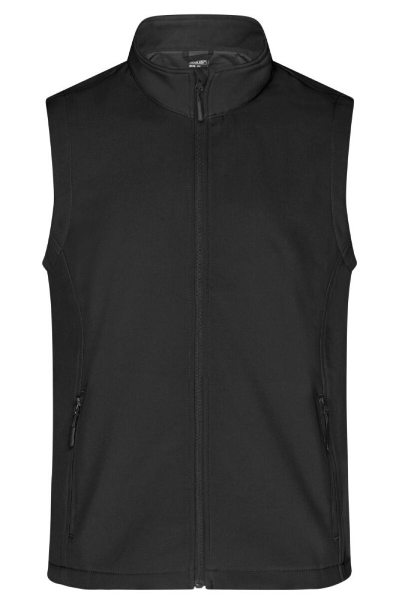 Pánská vesta James & Nicholson Promo softshell, černá, velikost XXL