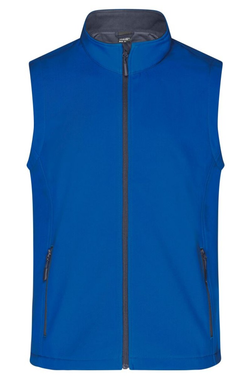 Pánská vesta James & Nicholson Promo softshell, královská modrá/námořní modrá, velikost XL