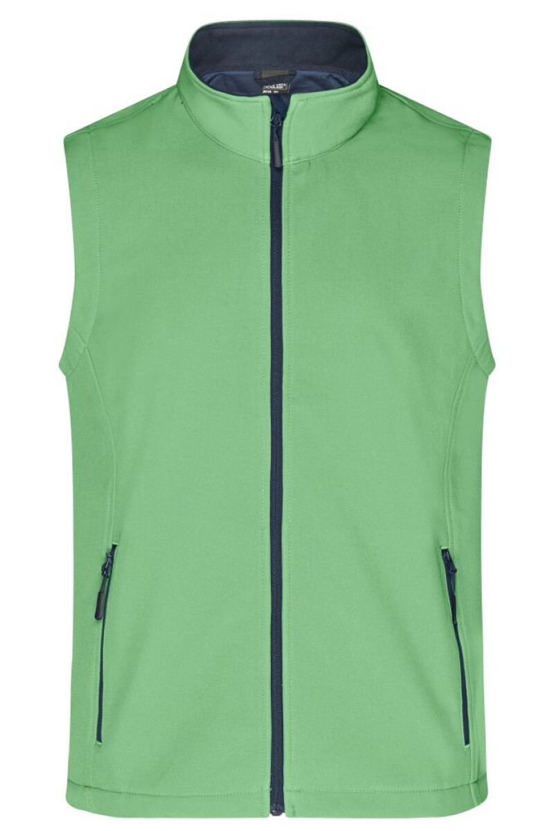 Pánská vesta James & Nicholson Promo softshell, zelená/námořní modrá, velikost L
