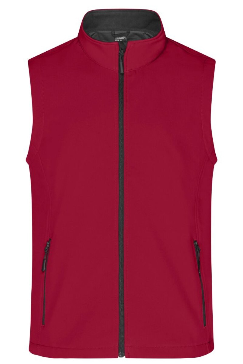 Pánská vesta James & Nicholson Promo softshell, červená/černá, velikost 3XL