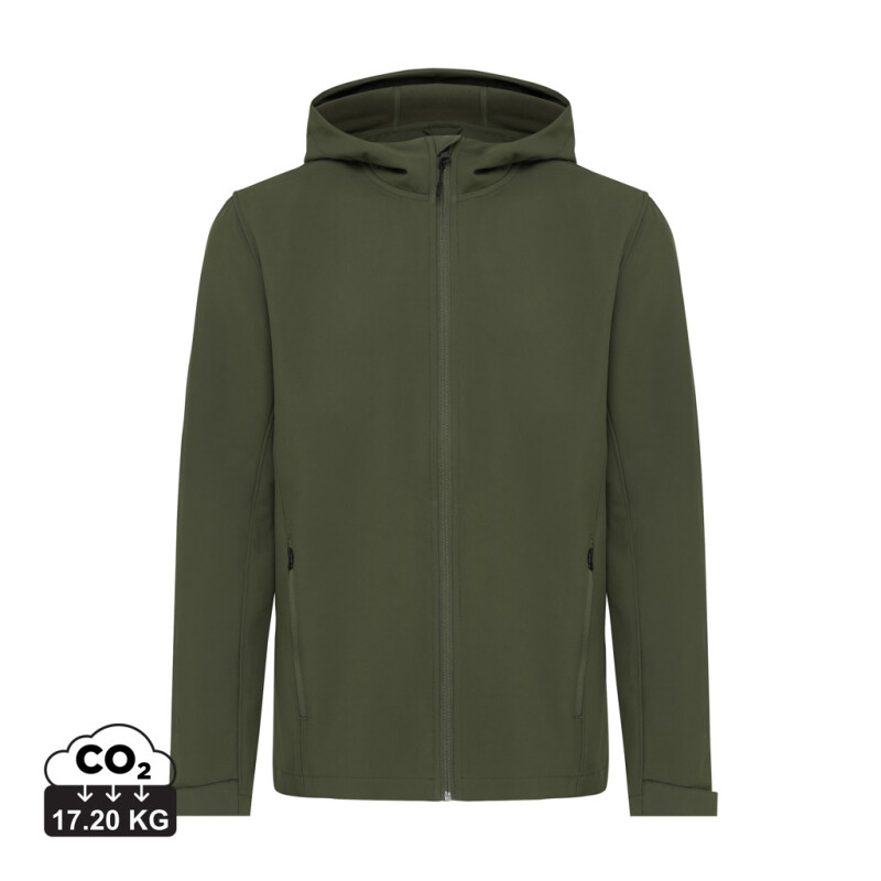 Pánská softshellová bunda z recyklovaného polyesteru, khaki, vel. M