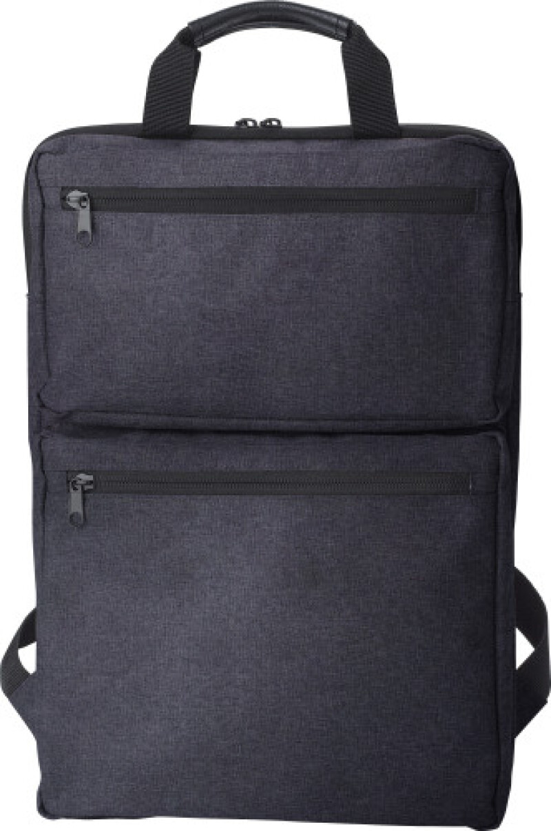 Batoh z Polycanvasu s kapsou na notebook, černý