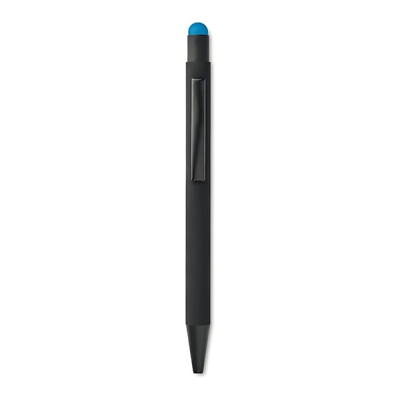 Černá hliníková propiska, vylaserované logo je stejné barvy jako stylus, modrá n., tyrkysová