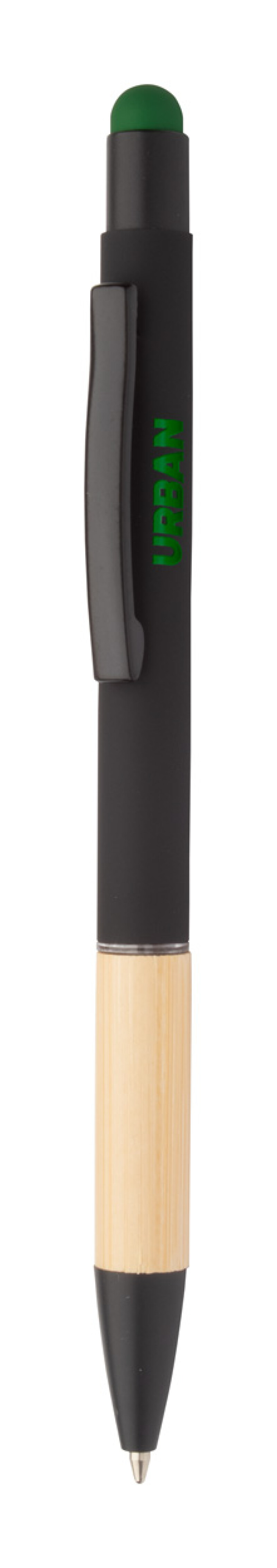 Černé KP s bambusovým úchopem, modrou n., tm.zelený stylus