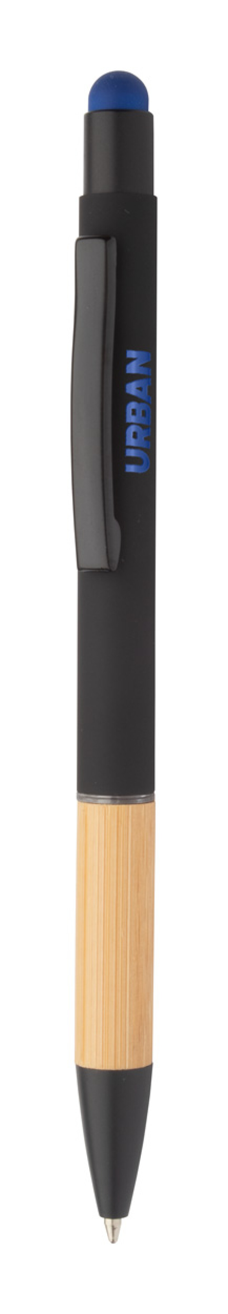 Černé KP s bambusovým úchopem, modrou n., tm.modrý stylus