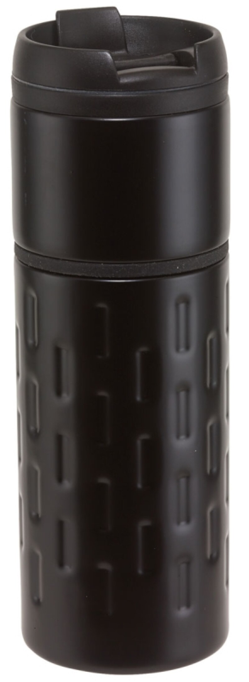 CONNIE Termohrnek 400ml, uvnitř plast, vně nerez, černý
