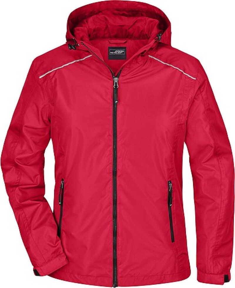 Dámská bunda do deště James & Nicholson RAIN, červená, XL