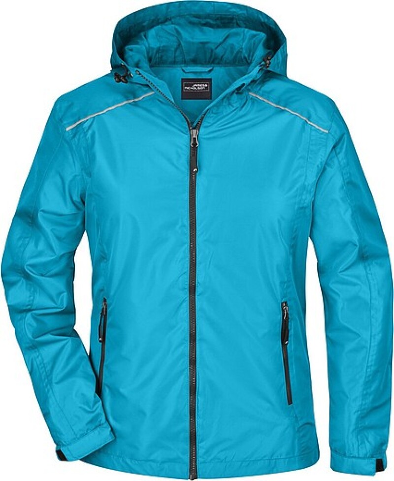 Dámská bunda do deště James & Nicholson RAIN, tyrkysová, XL