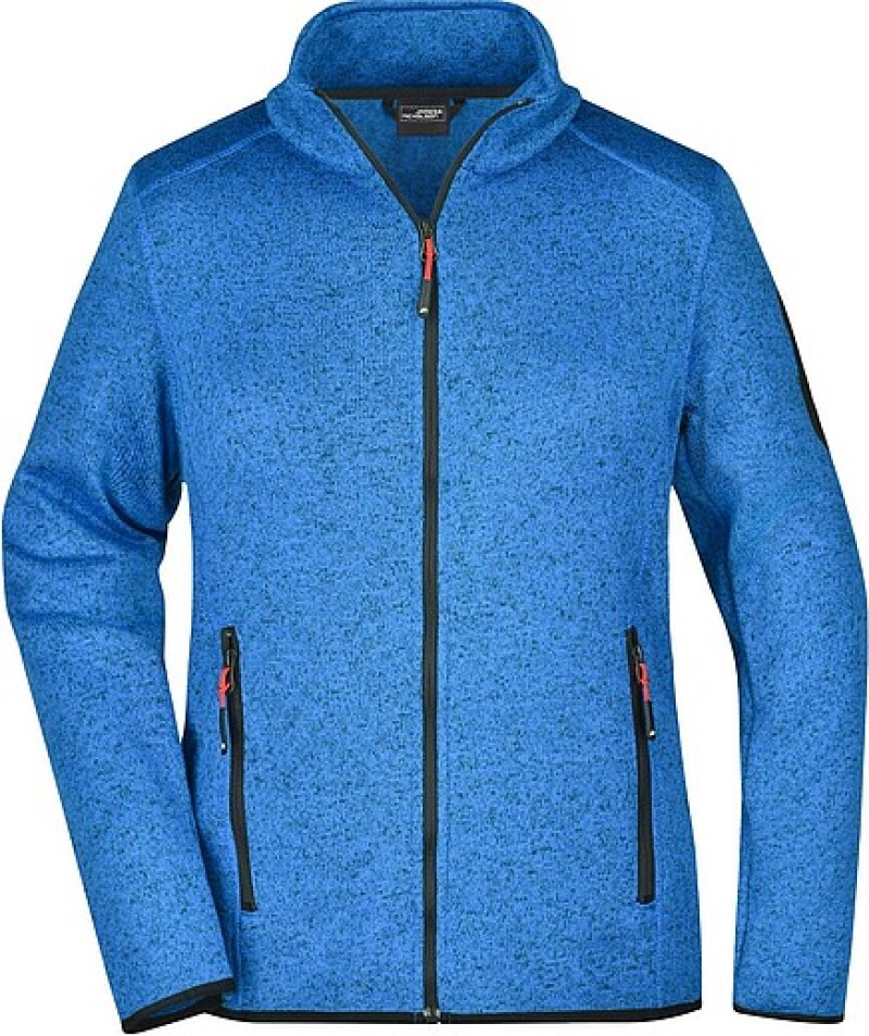Dámská fleecová bunda James Nicholson knit fleece jacket women, královská modrá/červená, vel. S