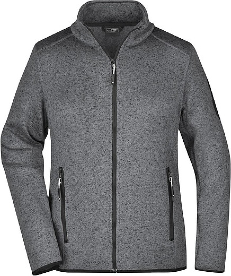 Dámská fleecová bunda James Nicholson knit fleece jacket women, tmavě šedá/stříbrná, vel. M