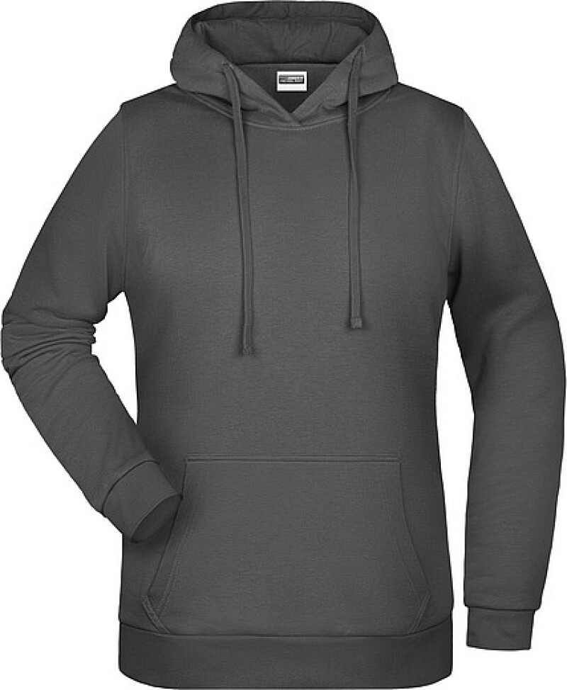 Dámská mikina s kapucí James Nicholson sweat hoodie women, antracitová, vel. S
