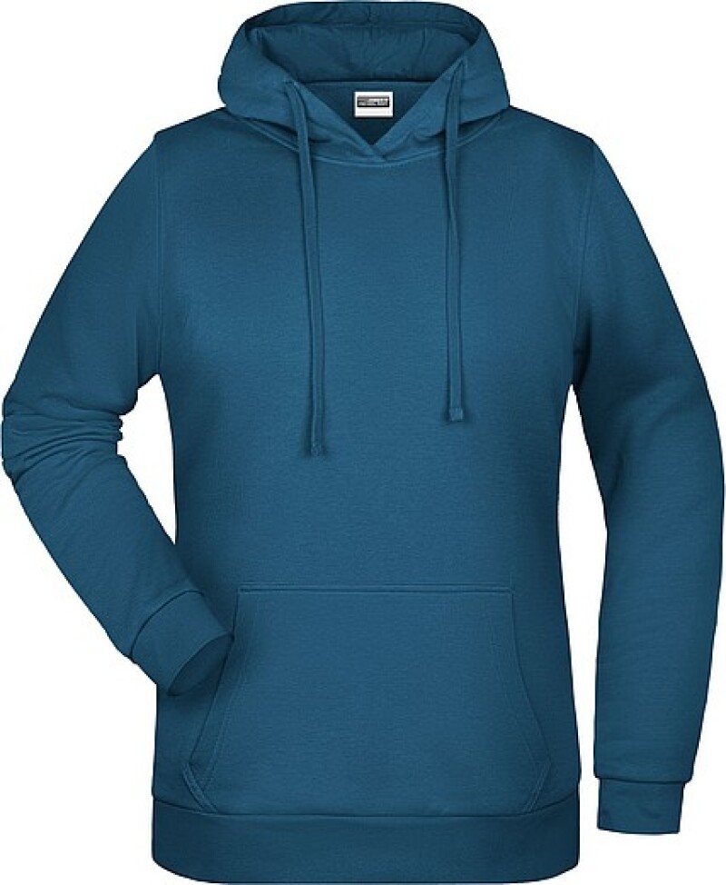 Dámská mikina s kapucí James Nicholson sweat hoodie women, modrozelená, vel. L
