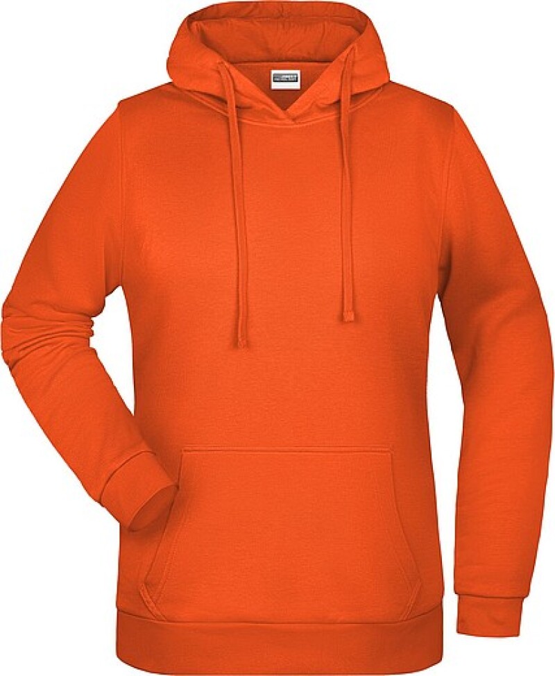 Dámská mikina s kapucí James Nicholson sweat hoodie women, oranžová, vel. L