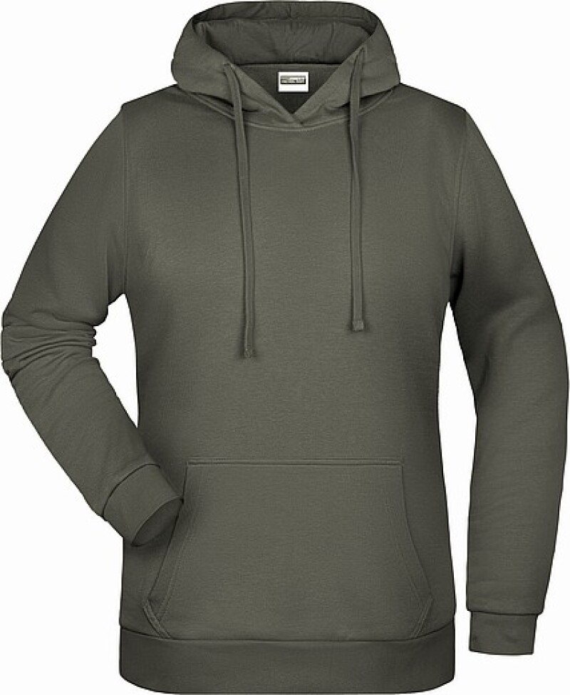 Dámská mikina s kapucí James Nicholson sweat hoodie women, šedá, vel. XL