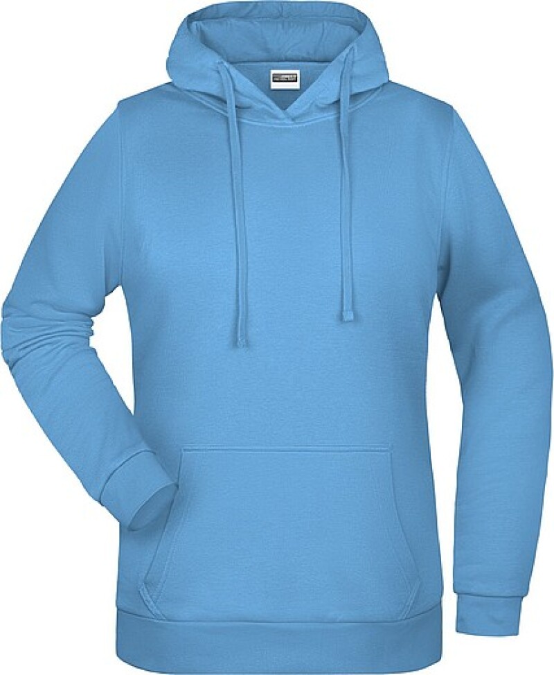 Dámská mikina s kapucí James Nicholson sweat hoodie women, sv. modrá, vel. S
