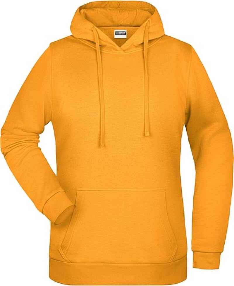 Dámská mikina s kapucí James Nicholson sweat hoodie women, tmavě žlutá, vel. XXL