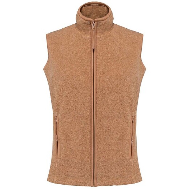Dámská mikrofleecová vesta Kariban fleece vest women, hnědý melír, vel. S