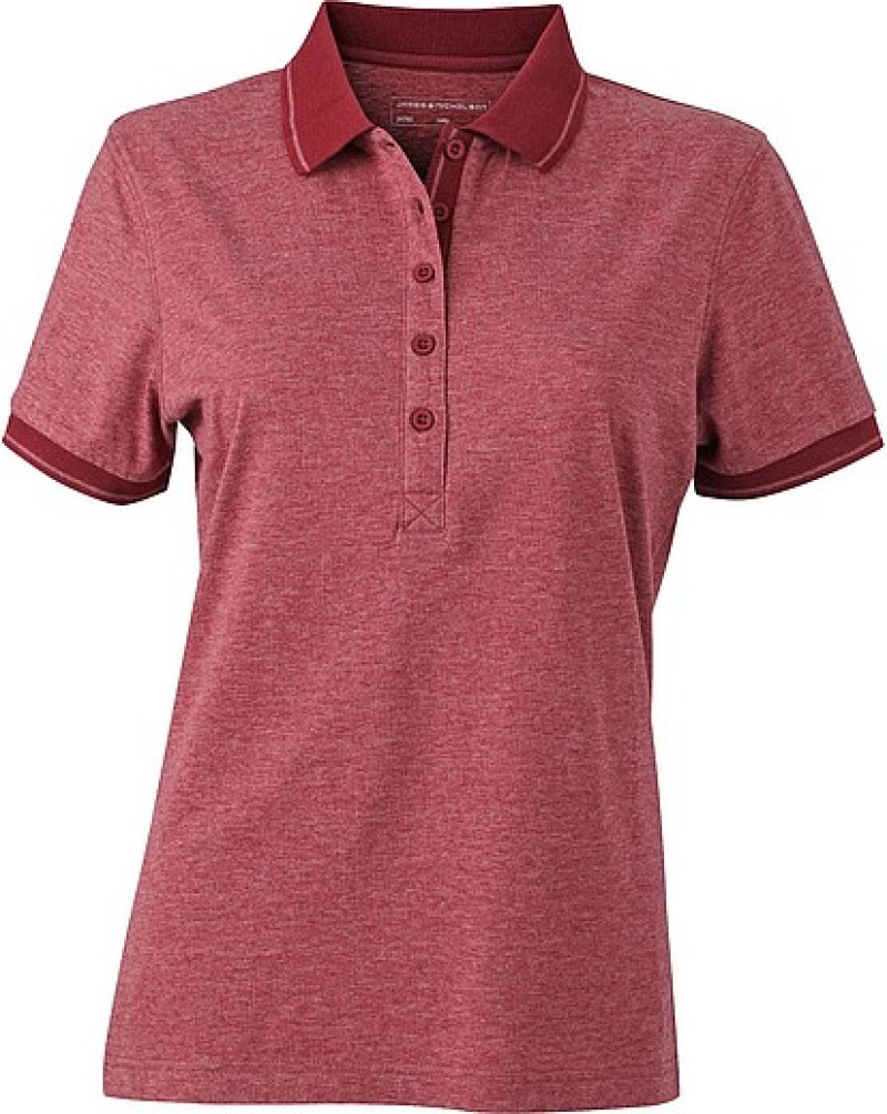Dámská polokošile James Nicholson polo megange women, červená/ tmavě červená, vel. XL