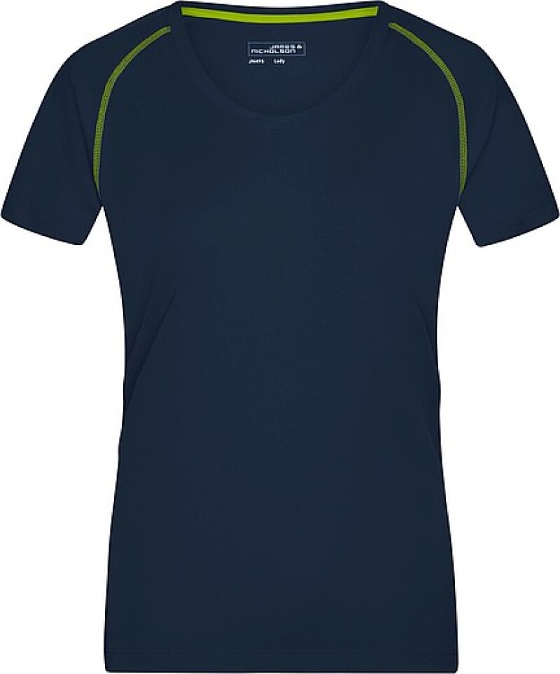 Dámské sportovní tričko James Nicholson sports T-shirt women, námořní modrá/jasně žlutá, vel. L