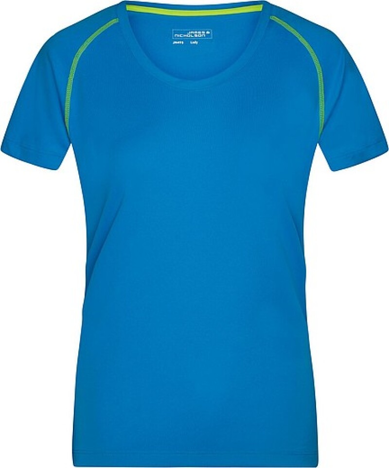 Dámské sportovní tričko James Nicholson sports T-shirt women, sv. modrá/jasně žlutá, vel. XXL