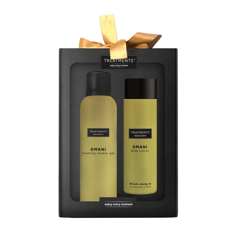 Dárková sada sprchové pěny 200 ml a tělového mléka 250 ml TREATMENTS® Giftbox Tenderness - Omani
