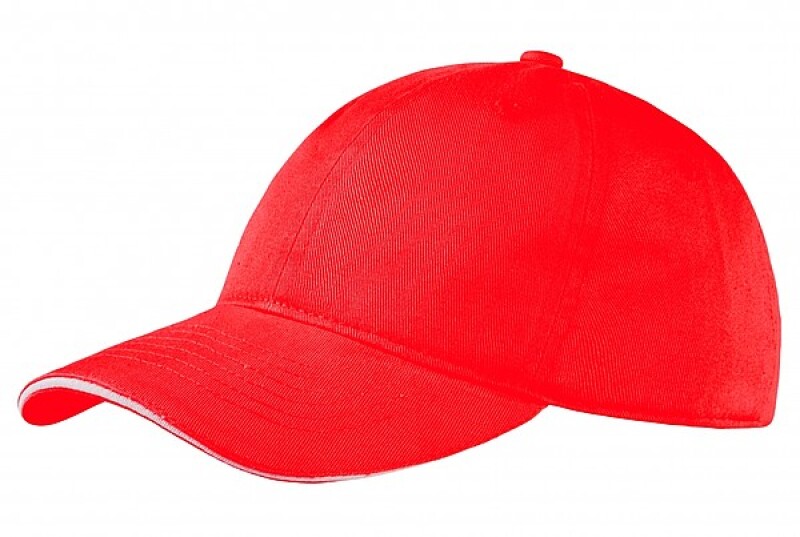 Dětská šestipanelová kšiltovka, červená