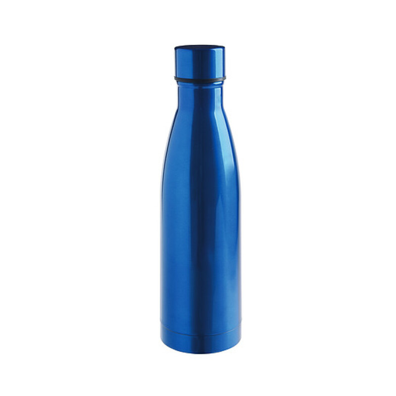Dvoustěnná láhev na pití se šroubovacím víčkem, 500ml, modrá