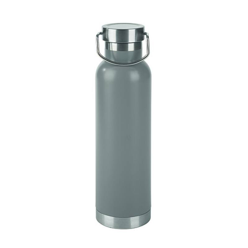 Dvoustěnná nerezová láhev na pití, 650ml, šedá