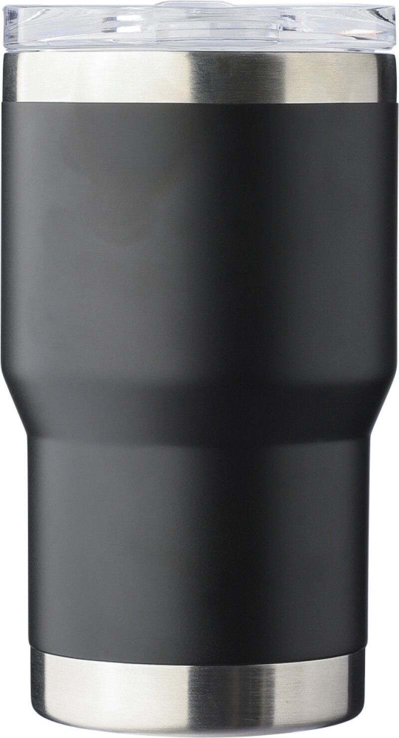 Dvoustěnný cestovní termohrnek z recyklované nerezové oceli 350 ml, černá