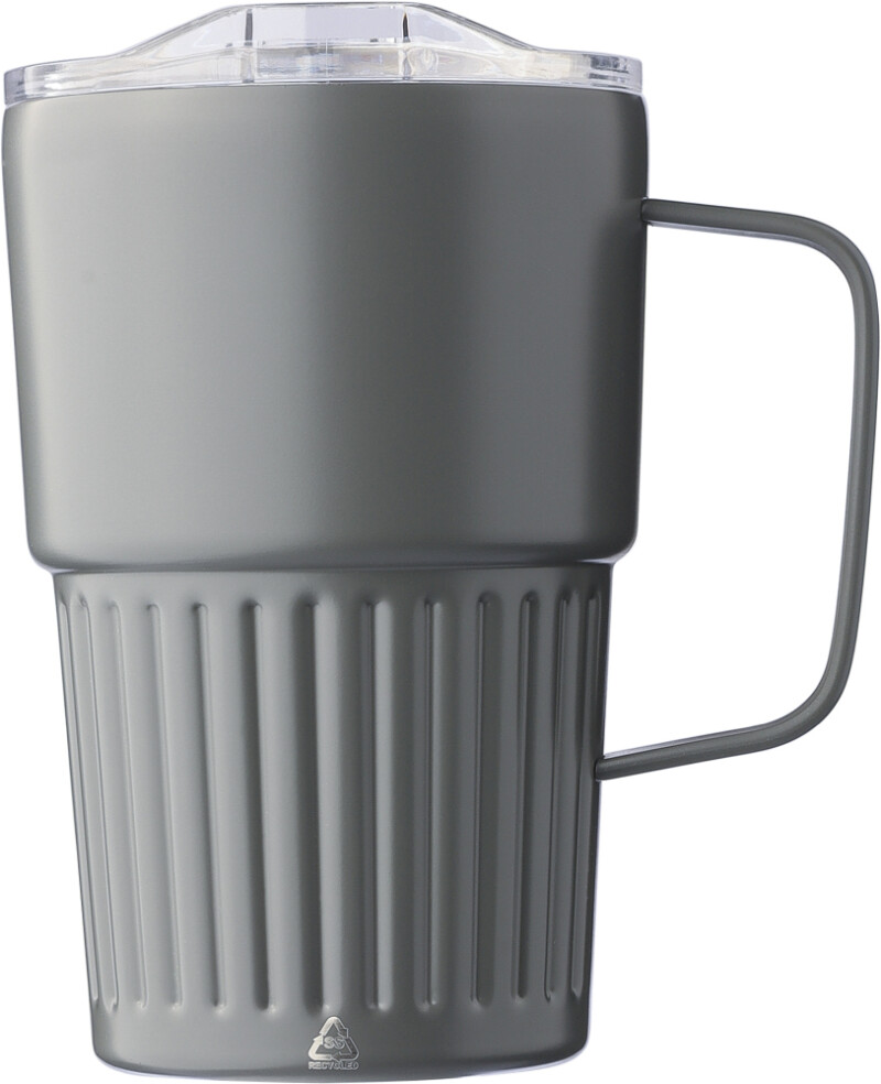 ARIOS Dvoustěnný cestovní termohrnek z recyklované nerezové oceli 450 ml, šedá