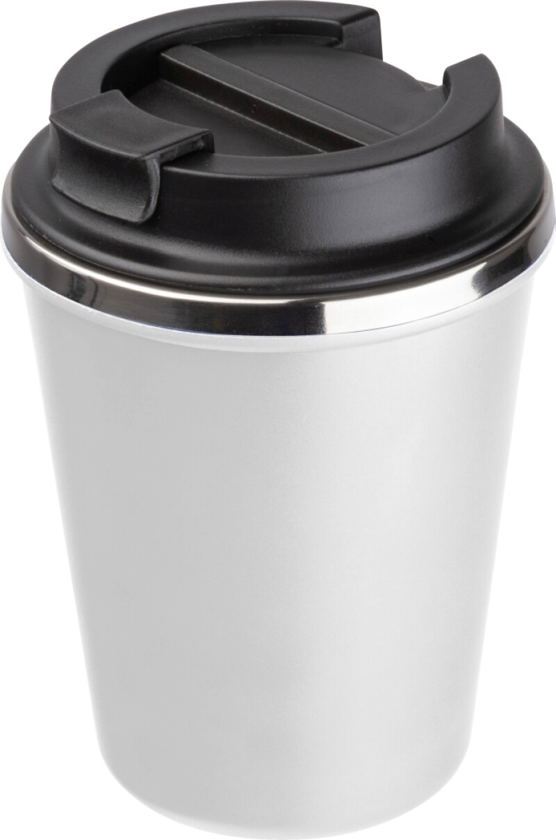 Dvoustěnný nerezový termohrnek 350 ml, bílá