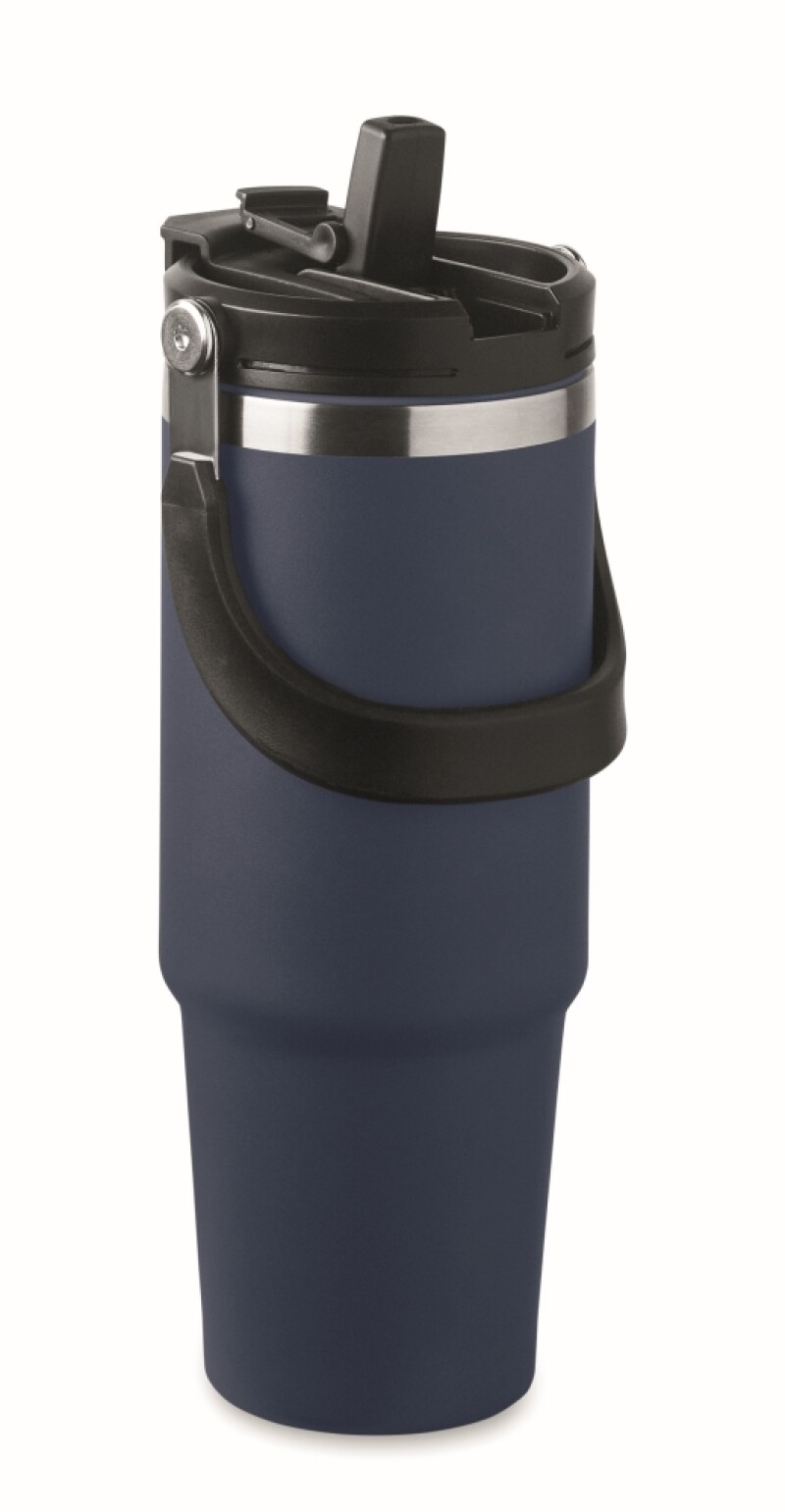 PITESTI Dvoustěnný XXL hrnek z recyklované nerezové oceli, 850 ml, námořní modrá