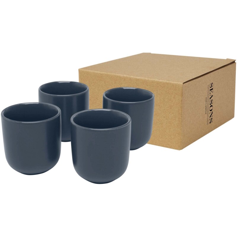 ELIN Čtyřdílný šálek na espresso 90 ml, modrošedá
