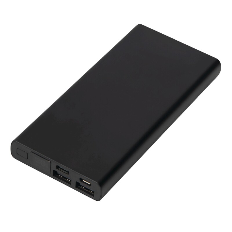 Hliníková powerbanka 10 000 mAh, černá