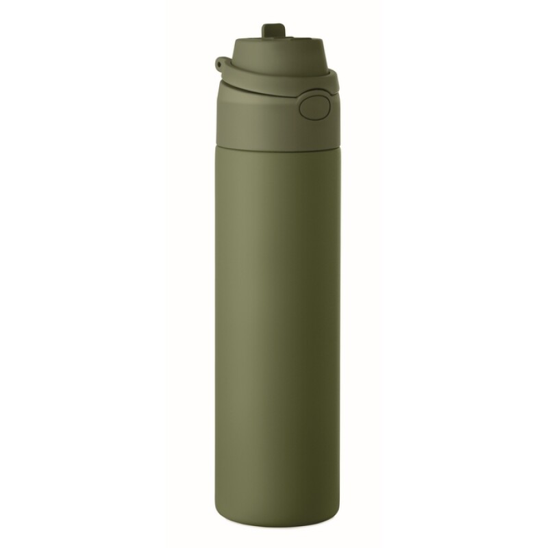 RENGIN Jednostěnná láhev z nerezové oceli 650 ml, tmavě zelená
