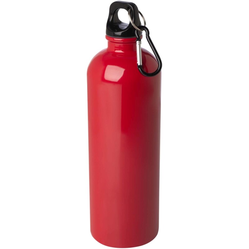 Jednostěnná láhev na vodu z nerezové oceli s karabinou 750ml, červená