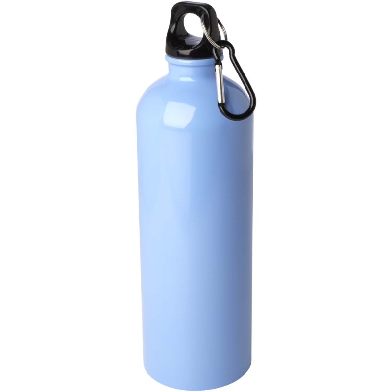 Jednostěnná láhev na vodu z nerezové oceli s karabinou 750ml, jemná modrá