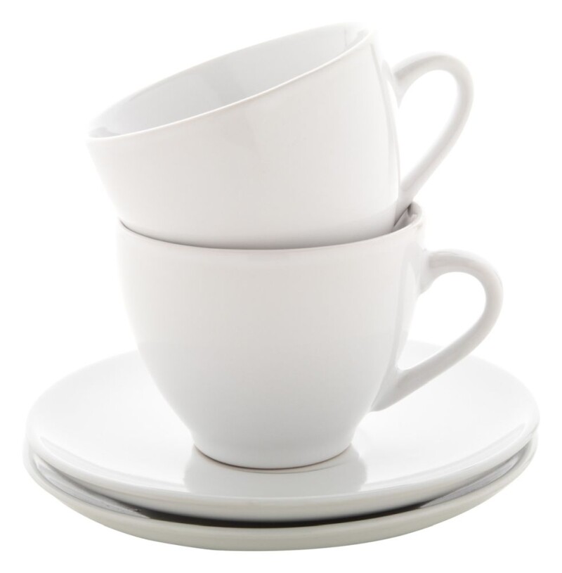 Keramická sada 2 ks šálků s podšálkem na cappucino, 150ml