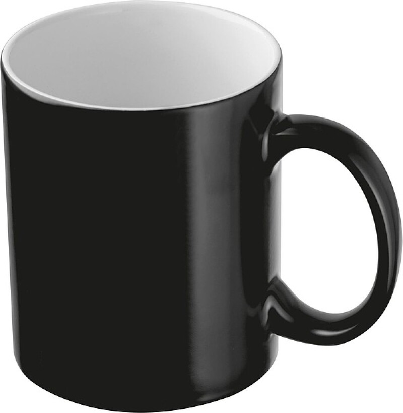 Keramický hrnek, 300ml, uvnitř bílý, z venku černý