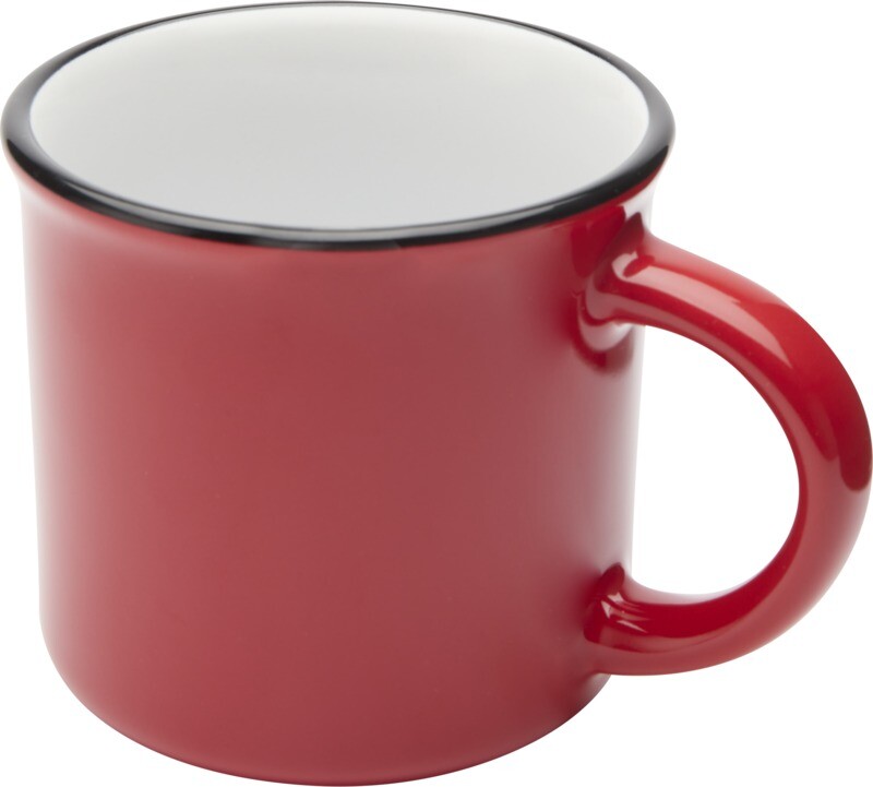 ARIKAN Keramický hrnek v retro stylu, 240 ml, červená