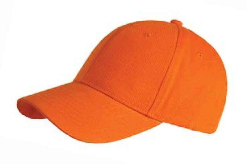 Klasická šestipanelová čepice s přezkou, oranžová