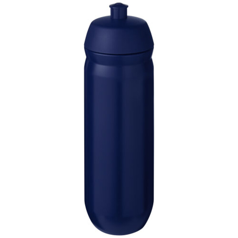 Láhev na pití 750ml, tělo je modré z pružného plastu, víčko je modré