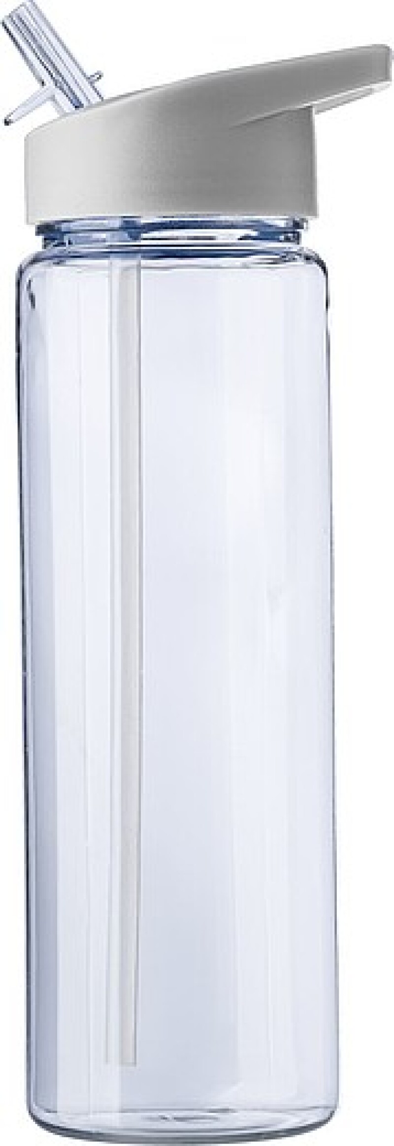 Láhev na pití, 750ml, z RPET, s brčkem ve víčku, bílá