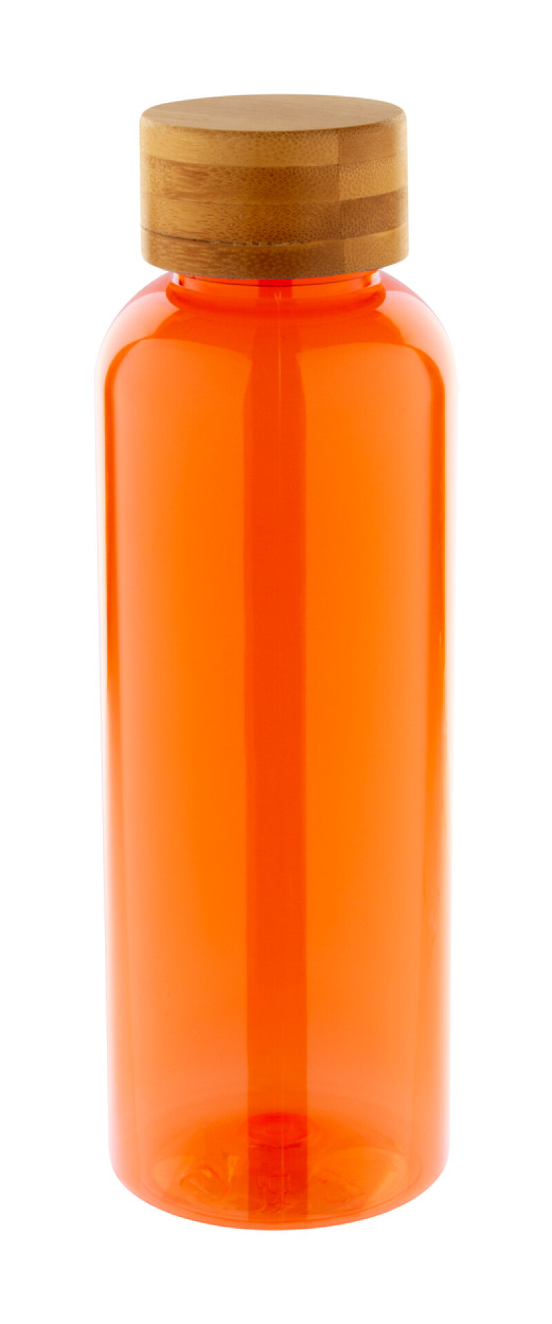 Láhev na pití z RPET s bambusovým víčkem, 500ml, oranžová