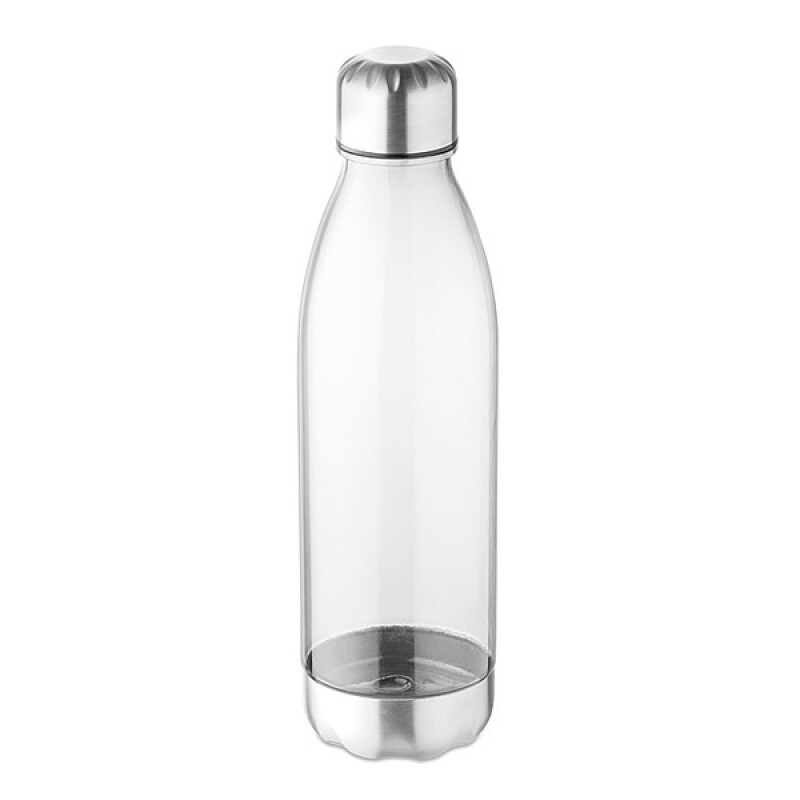 Láhev na pití z tritanu s nerezovým pítkem a spodní částí, objem 600 ml, transparentní